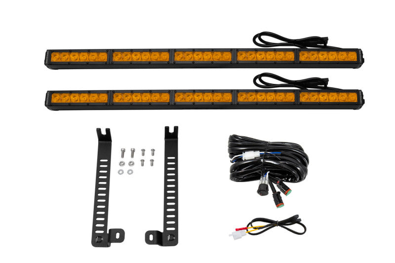 Diode Dynamics 14-19 Toyota 4Runner SS30 Dual Stealth Lightbar Kit - Amber Driving