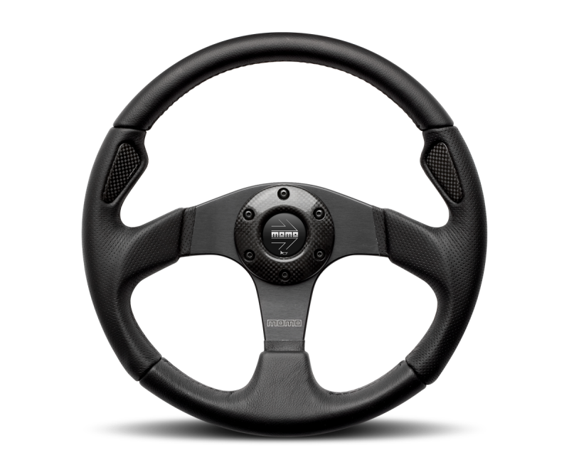 Momo Jet Steering Wheel 320 mm - Black AirLeather/Black Spokes