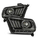AlphaRex 10-12 Ford Mustang PRO-Series Projector Headlights Plank Style Jet Black w/Top/Bottom DRL