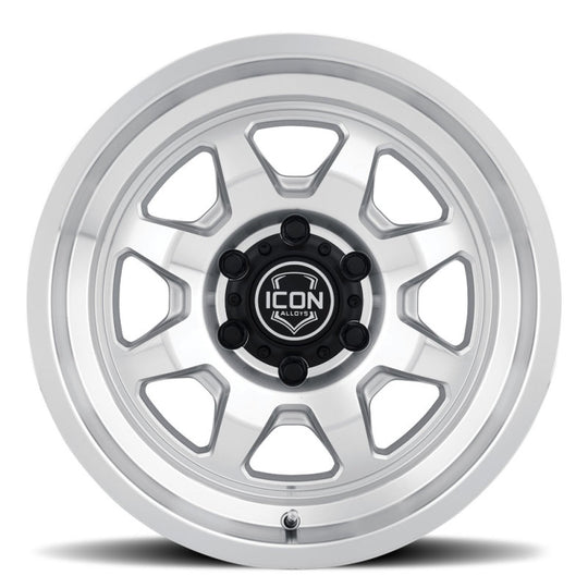 ICON Nuevo 17 X 8.5 6 X 5.5 0mm Offset 4.75in BS Silver Machined