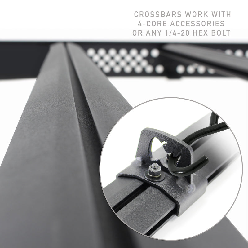 Go Rhino 24-25 Toyota Tacoma Double Cab Pickup Ceros Low Profile Roof Rack - Tex. Blk