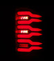 AlphaRex 07-14 Chevrolet Silverado 1500/2500HD/3500HD Luxx-Series LED Tail Lights Black/Red
