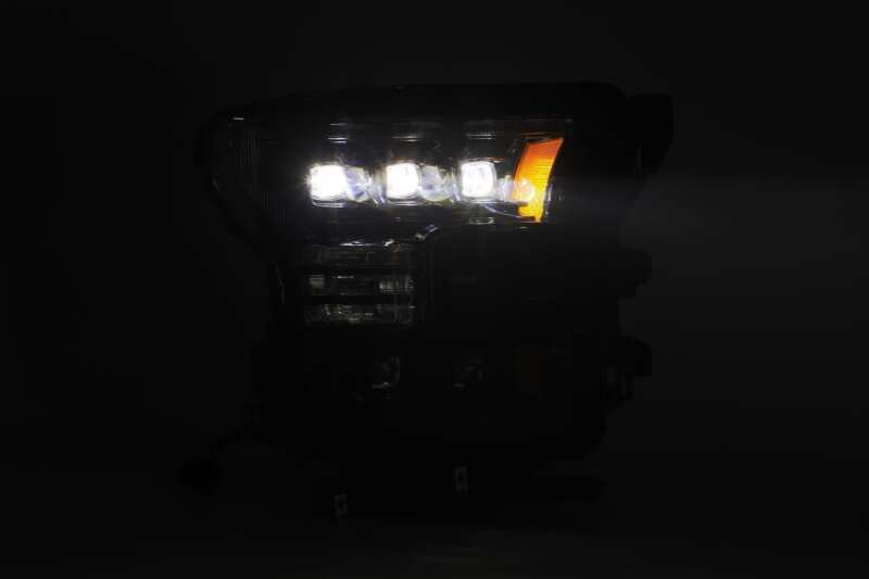 AlphaRex 17-20 Ford Raptor NOVA LED Proj Headlights Plank Style Matte Black w/Activ Light/Seq Signal