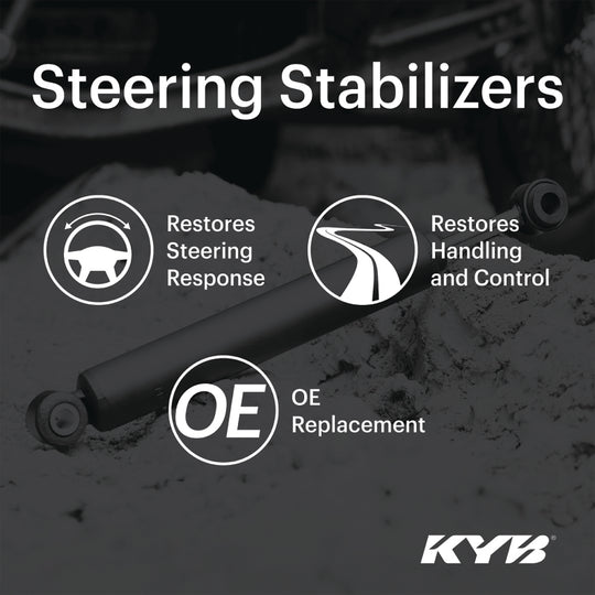 KYB Shocks & Struts Steering Stabilizers Front 18-23 Jeep Wrangler JL / 20-23 Gladiator