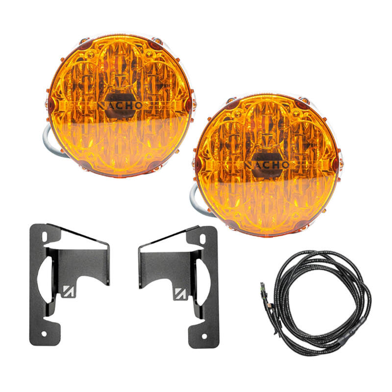 Nacho Lighting Jeep JL/JT Nacho SAE Only Amber Plug N Play Fog Light Kit (Bumper Kit)