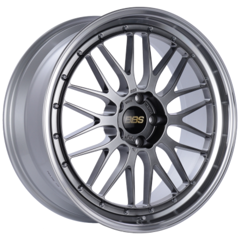 BBS LM 20x8.5 5x112 ET38 Diamond Black Center Diamond Cut Lip Wheel - 82mm PFS Required