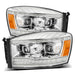 AlphaRex 06-08 Dodge Ram 1500HD PRO-Series Projector Headlights Plank Style Chrome w/Seq Signal/DRL