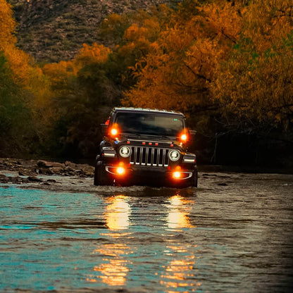 Nacho Lighting Jeep JL/JT Nacho SAE Only Amber Plug N Play Fog Light Kit (Bumper Kit)