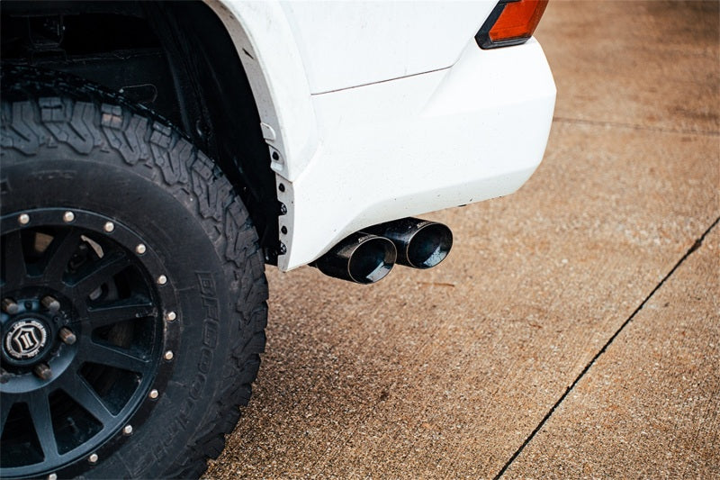 Corsa 22-25 Toyota Tundra 4WD 3in Sport Cat-Back Side Exit Exhaust System w/ Twin 4in Black PVD Tips