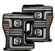 AlphaRex 17-19 Ford F-250/350/450/550  Super Duty PRO-Series Proj Headlights Black w/SeqSig & DRL