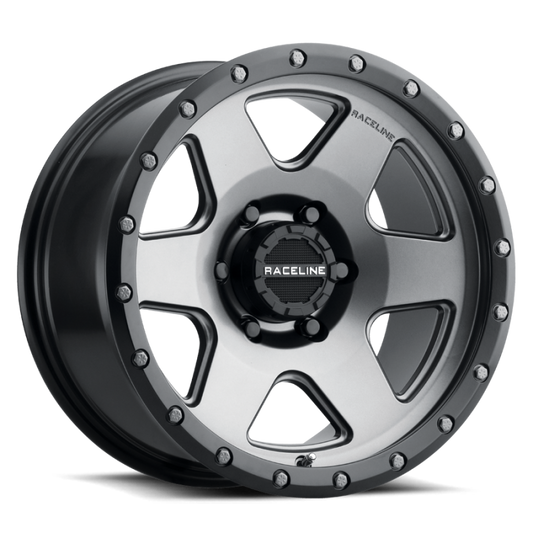 Raceline 946G Boost 18x8in / 5x114.3 BP / 35mm Offset / 72.62mm Bore - Gunmetal Wheel