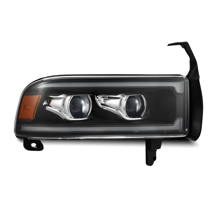 AlphaRex 94-01 RAM 1500 LUXX LED Proj Headlights Blk w/Activ Light/Seq Signal/SB DRL