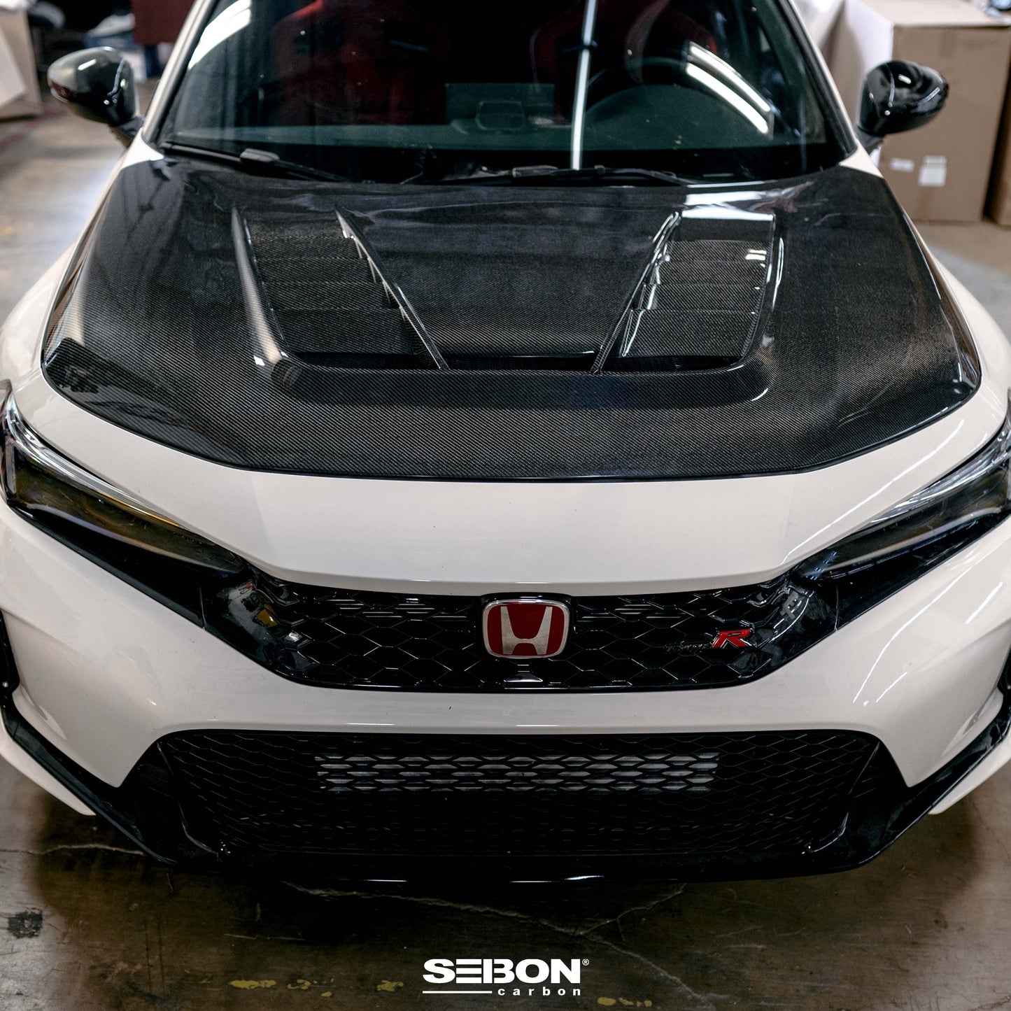 Seibon TV-Style Double Sided Carbon Fiber Hood 2023-2025 Honda Civic Type R