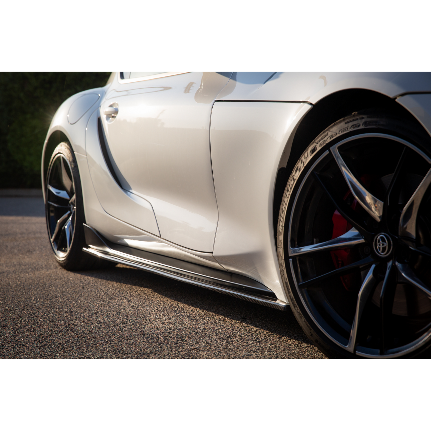 R1 Style Carbon Fiber Side Skirts Extension - Toyota Supra A90