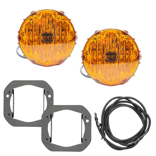Nacho Lighting Jeep JL/JT Nacho SAE Only Plug N Play Fog Light Kit (Bumper Kit) - Amber