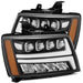 AlphaRex 07-13 Chevy Avalanche NOVA LED Proj Headlights Plank Style Matte Black w/Activ Light/DRL