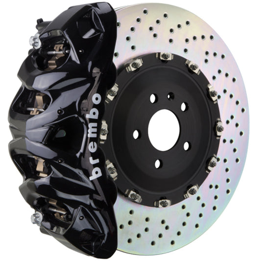 Brembo 19+ Model X (Excl Plaid) Fr GT BBK 8Pis Cast 412x38 2pc Rotor Drilled-Black