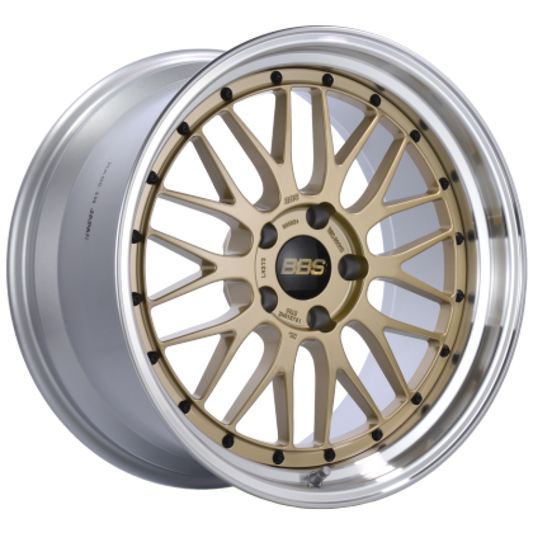 BBS LM 19x9.5 5x112 ET38 Gold Center / Diamond Cut Lip Wheel PFS/Clip Required