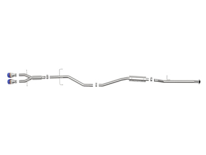 aFe Takeda 2.5in 304 SS Cat-Back Exhaust System w/ Blue Tips 17-20 Honda Civic Si Sedan I4 1.5L