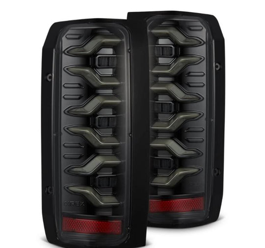 AlphaRex 87-96 Ford Bronco/F-150 Luxx-Series LED Tail Lights - Alpha-Black