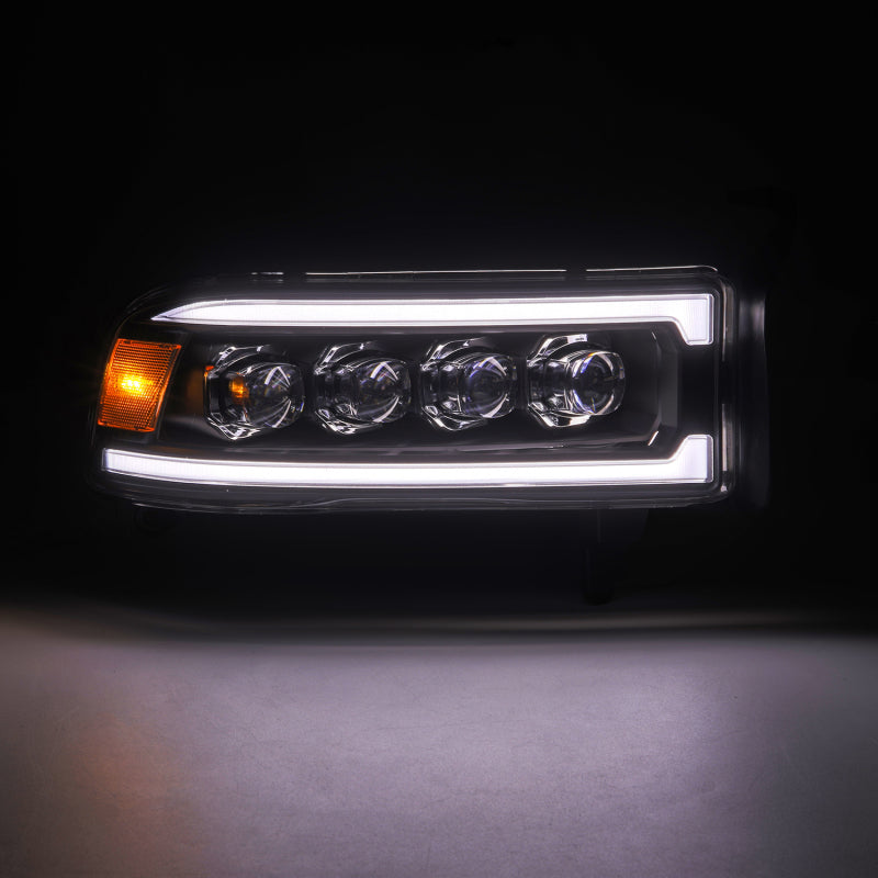 AlphaRex 94-01 RAM 1500 NOVA LED Proj Headlights Blk w/Activ Light/Seq Signal/SB DRL