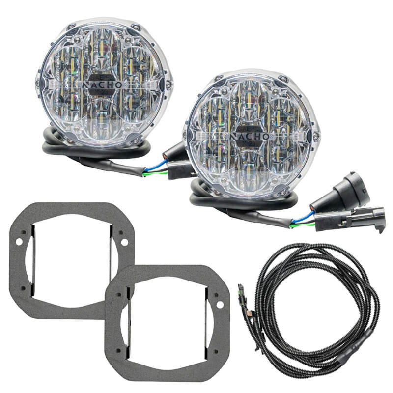 Nacho Lighting Jeep JL/JT Nacho SAE Only White Plug N Play Fog Light Kit (Bumper Kit)