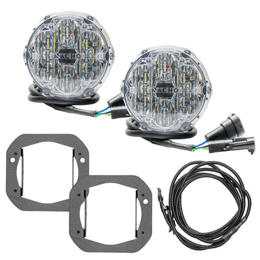 Nacho Lighting Jeep JL/JT Nacho SAE Only White Plug N Play Fog Light Kit (Bumper Kit)