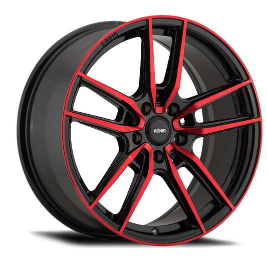 Konig Myth 17x8 5x114.3 ET43 Gloss Black w/ Red Tinted Clearcoat