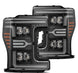 AlphaRex 17-19 Ford F-250/350/450 SD NOVA-Series LED Proj Headlights Bk w/Actv Light SeqSig & SBDRL