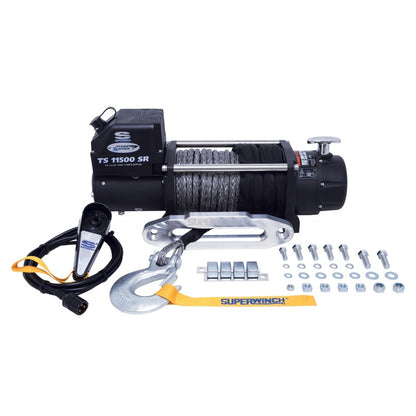 Superwinch 11500 LBS 12 VDC 3/8in x 80ft Synthetic Rope Tiger Shark 11500 Winch