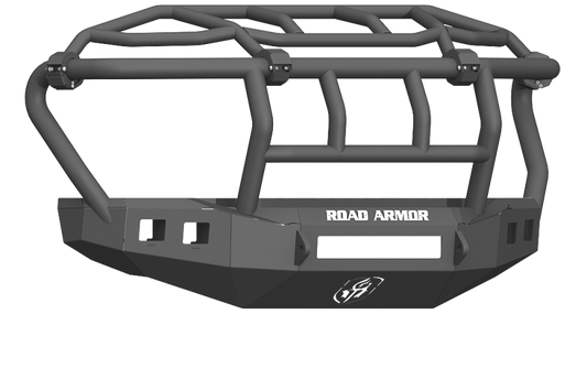 Road Armor 17-20 Ford F-250 Stealth Wide Fender Flare Front Bumper w/Intimidator Guard - Tex Blk