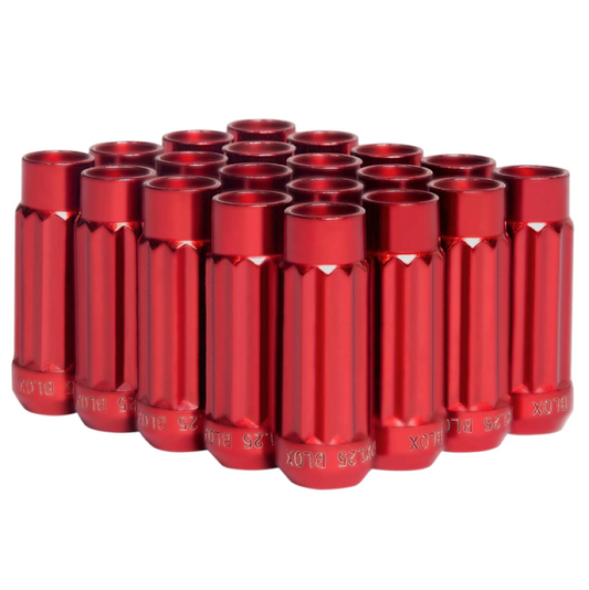 BLOX Racing 12-Sided P17 Tuner Lug Nuts 12x1.5 - Red Steel - Set of 20