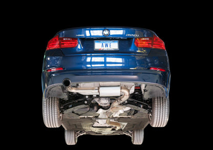 AWE Tuning BMW F30 320i Touring Edition Exhaust & Performance Mid Pipe - Chrome Silver Tip (90mm)