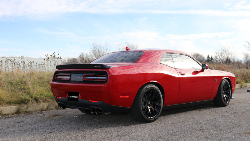 Corsa 15-17 Dodge Challenger Hellcat Dual Rear Exit Extreme Exhaust w/ 3.5in Black Tips