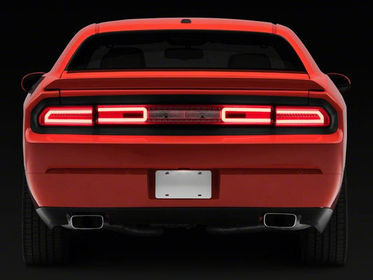 Raxiom 08-14 Dodge Challenger LED Tail Lights- Chrome Housing - Red/Clear Lens