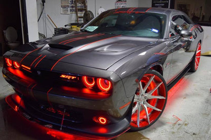 Oracle 15-21 Dodge Challenger Waterproof LED Fog Light Halo Kit - ColorSHIFT