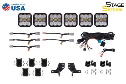 Diode Dynamics Bronco SS5 6-Pod CrossLink Grille Lightbar Kit Pro - White Combo