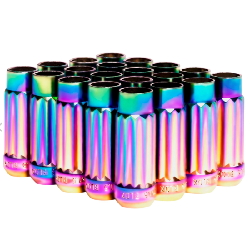 BLOX Racing 12-Sided P17 Tuner Lug Nuts 12x1.5 - NEO Chrome Steel - Set of 20