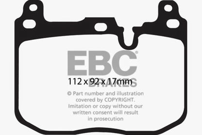 EBC 14+ BMW M3 3.0 Twin Turbo (F80) Redstuff Front Brake Pads