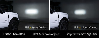 Diode Dynamics 2021 Ford Bronco Sport Stage Series 2in LED Ditch Light Kit- White Combo