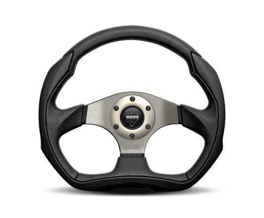 Momo Eagle Steering Wheel 350 mm - Black Leather/Anth Spokes