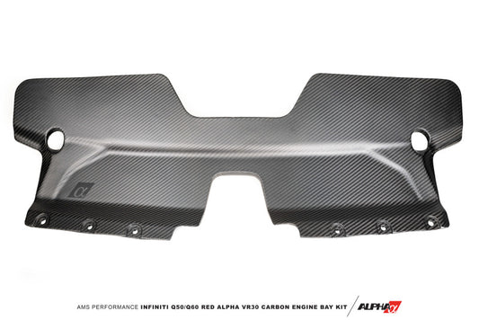 AMS Performance Red Alpha Matte Carbon Front Duct - Infiniti Q50 / Q60 3.0T