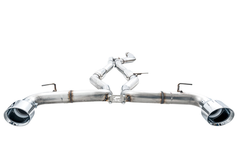 AWE 2020 Toyota Supra A90 Track Edition Exhaust - 5in Chrome Silver Tips