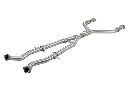 aFe Takeda Y-Pipe / Mid-Pipe 304 Stainless Steel Exhaust System - Infiniti Q50 / Q60 3.0T