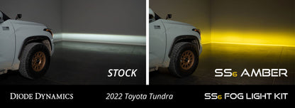 Diode Dynamics 2022 Toyota Tundra SS6 LED Fog Light Kit - Amber Wide