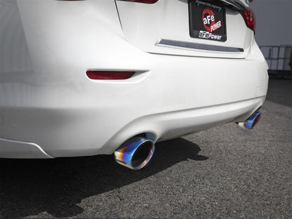 aFe Takeda Muffler Delete w/ 4.5" (Burnt) Tips - Infiniti Q50