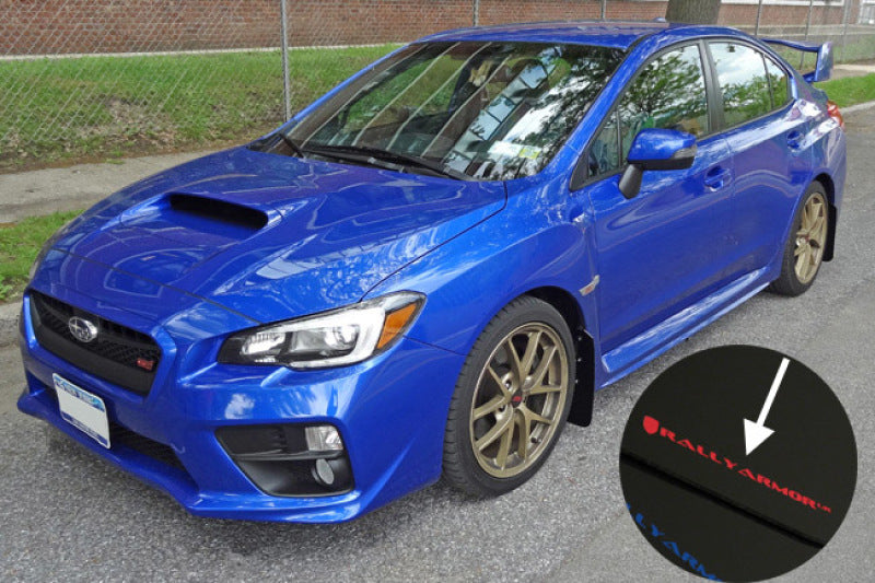 Rally Armor 15+ Subaru WRX & STi Sedan Only UR Black Mud Flap w/ Blue Logo