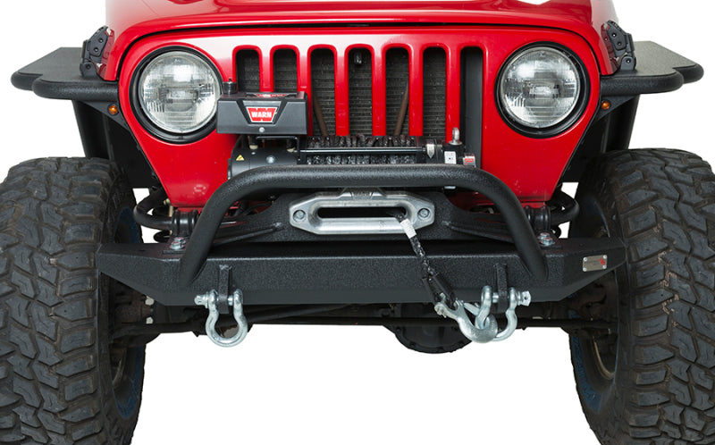 Fishbone Offroad 97-06 Jeep Wrangler TJ Rubicon Front Bumper W/Winch Guard - Blk Textured Powdercoat