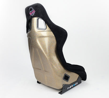 NRG FRP Bucket Seat ULTRA Edition - Large (Black Alcantara/Gold Glitter Back)