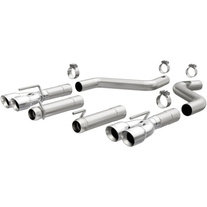 MagnaFlow Axle-Back, SS, 3in, Quad Split Rear 3.5 Tips 2015 Dodge Challenger incl SRT Hellcat